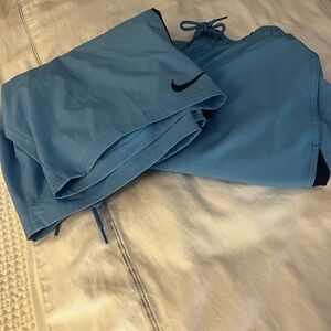 Nike Sky Blue Performance Shorts with Swoosh
